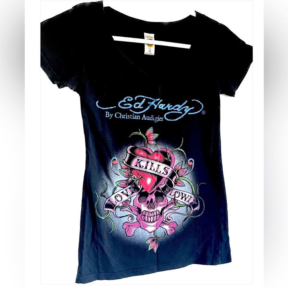 Y2K Ed Hardy Love Kills Slowly Tattooed Inked Tee By Christian Audigier … - Picture 3 of 14